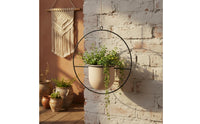 Round Iron Hanging Basket Space Saving Hanging Circle Planter Lightweight Modern Minimalist Planter for Home Stylists, Balcony, Patio