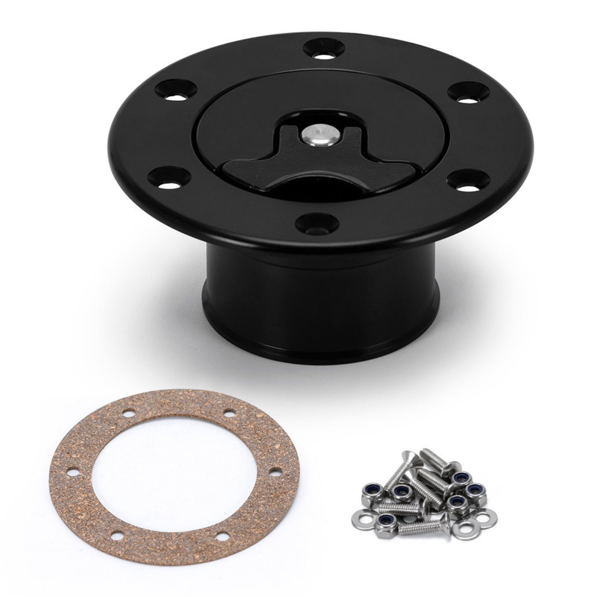 Polished Finish 6-Bolt Fuel Filler Cap Lightweight 6-Bolt Fuel Cell Cap Non-Vented Vehicle Modification Part Quick Release for Racers, Racing
