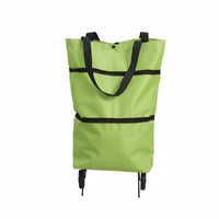 Foldable Shopping Bag with Wheels Portable Rolling Grocery Tote for Supermarket