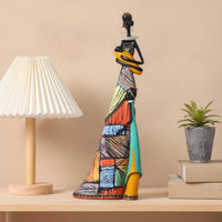 Multicolor Female Sculpture Figurine Colorful Female Figurine Artistic Woman Sculpture Elegant for Living Room