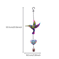 Bird Wind Chime Outdoor Wind Chime with Bell Hanging Decoration Metal Ornament Colorful for Gardeners, Garden, Patio