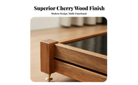 Premium Materials Single Layer Amplifier Stand Stable and Solid Cherry Wood Audio Platform Vibration Damping High-Fidelity Equipment Base Shock-Absorbing for Audiophiles, Home Theater