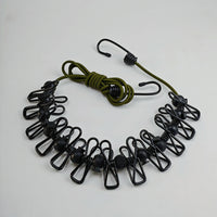 Portable Travel Clothesline with Clips Windproof Elastic Rope, Retractable Clothes Rope for Essentials Outside Clothes Line Rack