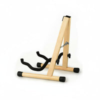 Solid Wood Portable Wooden Instrument Holder Anti-Scratch Padding Wooden Guitar Stand Triangular Instrument Stand for Guitarists