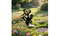 Metal Canine Yard Stake Upright Pose Dog Silhouette Stake Raised Tail Puppy Silhouette Decor