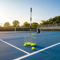 Stainless Steel Tennis Ball Roller No Bending Over Rolling Tennis Ball Picker With Wheels for Pickleball Players