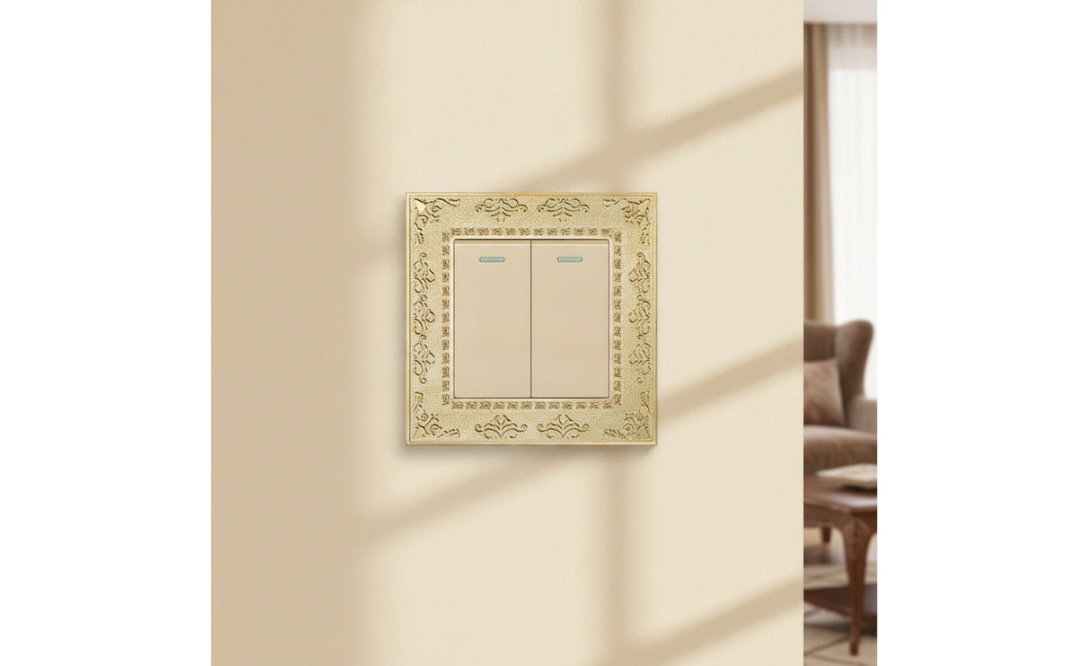 Wall Switch with Decorative Frame Embossed Ornate Wall Switch Panel for Hotel