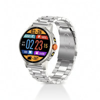 Bluetooth Calling Smartwatch Fitness Smart Watch with Metal Bracelet Smartwatch with Flashlight Outdoor Sporty for Men