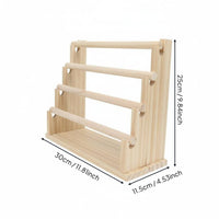 Desktop Jewelry Rack Sturdy and Tiered Hair Tie Organizer Easy Access Wooden Scrunchie Holder for Retail Display, Craft Room, Dresser