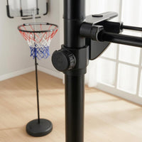 Rectangular Backboard Portable Basketball Stand Metal Frame Adjustable Basketball Hoop Netted Rim Sports Equipment