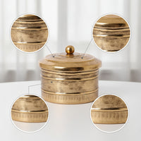 Lidded Decorative Jar Compact Storage Jar with Lid Long Aluminum Container with Lid for Dresser