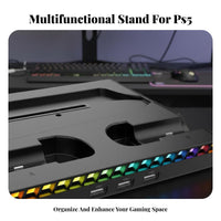 All-in-Single Design PS5 Slim Cooling Stand 3-Speed Fan PS5 Cooling Stand Multifunctional Console Dock for Gaming Console Players, Gamers, Game Room, Entertainment Center, Bedroom