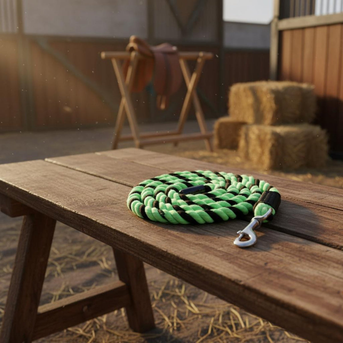 Horse Lead with Snap Hook Sturdy Construction Equestrian Training Rope Sturdy Duty Livestock Lead Long-Lasting Dual-Color Horse