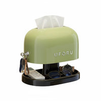 Tissue Box with Storage Drawer Retro Look Organizer with Tissue Dispenser