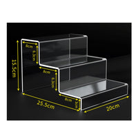 High Clarity Acrylic Step Display Stand Multi Purpose Tiered Acrylic Display Shelf Sturdy Home Decor Thickened Material for Live Broadcasting