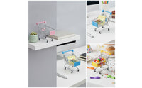 Metal Mini Shopping Cart Rolling Miniature Shopping Trolley Compact Basket Pretend Play for Collectors, Dollhouse