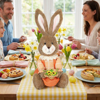 Sitting Easter Bunny Stuffed Animal Indoor & Outdoor Use Easter Bunny Figurine Soft Stuffed Bunny Doll for Kids, Parents, Shelf, Storefront Display