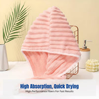Coral Fleece Hair Drying Cap, Thick, Absorbent, Quick-Dry Towel, Home Use, Women, Candy Colors