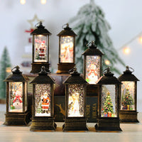 Resin Christmas House Miniature Landscape with Light for Holiday Decor