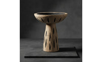 Wooden Pedestal Bowl Handcrafted Wood Display Riser Round rack for Entryway Table, Bookshelf