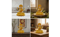 Gold-Toned Deity Statue Ornate Deity Figurine Compact Buddha Figurine Decorative for Altar