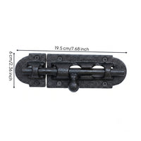 Sliding Bolt Latch Cast Iron Sliding Latch with Strike Plate Rustic for Homeowners