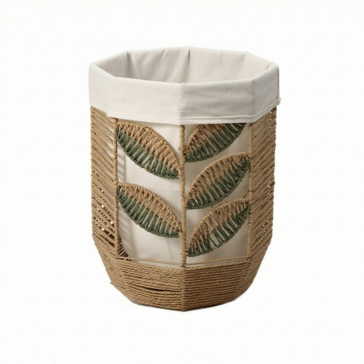 Woven Basket with Liner Lightweight Laundry Basket with Liner Decorative Clothes Hamper for Washroom