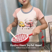 Handled Fan Drum Develops Rhythm & Creativity Dance Prop Easy to Play for Home