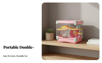 Hamster Cage Kit Large Spacious Rodent Cage with Tubes and Wheel Easy to Clean Gerbil Habitat
