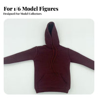1/6 Scale Hoodie With Drawstring Hood Miniature Hooded Sweatshirt Trendy Design Doll Hoodie for Hobbyists, Toy Photography, Diorama Building