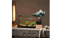 Housewarming Gift Chinese Design Rockery Aquatic Pet Aquarium Relaxing Sound Feng Shui Water Feature Aquarium Soothing Atmosphere Tabletop Fountain Aquatic Pet Aquarium Easy Maintenance for Living Room, Office