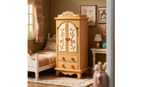 Dollhouse Cabinet with Drawers Wood-Toned Dollhouse Wardrobe Mini Cabinet with Drawers Decorative Miniature Furniture Classic