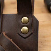 Medieval Style Leather Blade Frog Metal Buckles Belt Blade Frog Layered Design Costume Accessory Stitched Edges