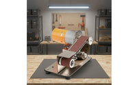 Mini Belt Sander with Grinding Wheel Multi-Functional Benchtop Sander Electric Blade Edge Restorer Bench-Top Power Tool Compact