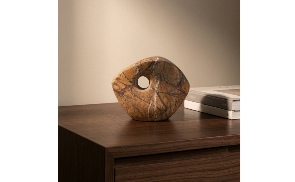 Marble Eye Sculpture Elegant Decorative Sculpture Substantial Tabletop Decorative Piece for Art Collectors, Bookshelf