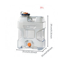 Built-in Handle Water Storage Container Faceted Sides Tap Water Container PC Plastic Liquid Dispenser Wide Opening