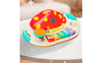 Multifunctional Fungus-Shaped Keyboard Toy Light-up Toy Piano with Drum Pad Sensory Kids Piano Keyboard Portable for Toddlers