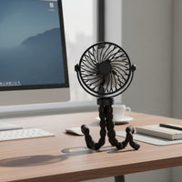 USB Rechargeable Flexible Fan Portable Stroller Fan Lightweight for Office Workers, Students, Dorm, Travel, Car Seat