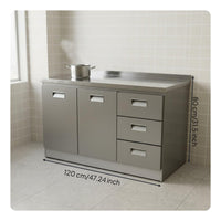 Stainless Steel Kitchen Cabinet Freestanding Storage Sideboard Rust-resistant Easy Clean Design Durable Construction Suitable for Homeowners Pantry Garage