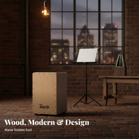 Beginner Friendly Cajon Sittable Design Cajon Drum Hand Played Percussion Instrument Natural Wood Grain for Beginners, Percussionists, Musicians, Home Practice, Live Performance, Acoustic Sessions, Music Studio