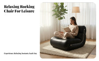 Modernist design Upholstered Rocking Armchair Nordic Inspired Upholstered Rocking Chair Small Space suitable for Home Furniture Ergonomic Comfort for Apartment Dwellers, Design aficionados, Living Room, perusing corner, Bedroom, Nursery