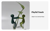 Humanoid Plant Stalk Holder Playful Propagation Station Figure Gardening Supply Decorative for Windowsill