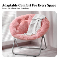 Foldable Design Padded bowl Chair Space-Saving Folding bowl Chair Ergonomic Comfort Household Furniture Sturdy Frame for Adults, Students, Teens, Balcony, Bedroom, Living Room, literature