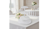 Three-Tier Cake Stand Stable Cake rack with Plates Elegant Tiered Serving Tray for Party Planners, Dessert Makers, Weddings