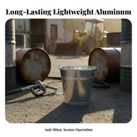 Seamless Joining Aluminum Pail Blast-Resistant-Proof Pail Utility Container for Firefighters, Industrial Workers, Gas Station Attendants Plants, Factories, Workshops, Warehouses