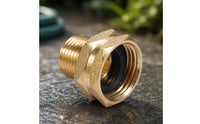 Hose Fitting with Washer Brass Hose Adapter Pipe Adapter Leak Proof Corrosion Resistant for Gardeners, Garden, Irrigation