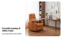 Reclining Function Ergonomic Gaming Seat with Footrest Thickly Padded Ergonomic Sofa Chair with Footrest Effortless Rolling Wheels Computer Armchair Adjustable Height for Gamers, Young Adults, Students, Internet Cafe, Study Room, Bedroom