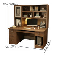Study Desk Computer Desk Bookshelf Hutch Workstation Manufactured Wood Spacious Desktop Suitable for Students Dorm Room Bedroom Small Space