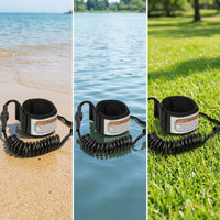 Coiled Wave Leash Heavy-Duty Surfboard Leash with Ankle Cuff Leg Rope Flexible Sturdy for Surfers, Surfing, Bodyboarding
