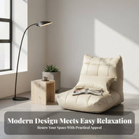 Minimalist Design Quilted Floor Lounger Multipurpose Use Lazy Sofa Full Body Support Lounge Seat Easy to Move for Young Adults, Students, Bedroom, Balcony, Living Room, Reading Nook